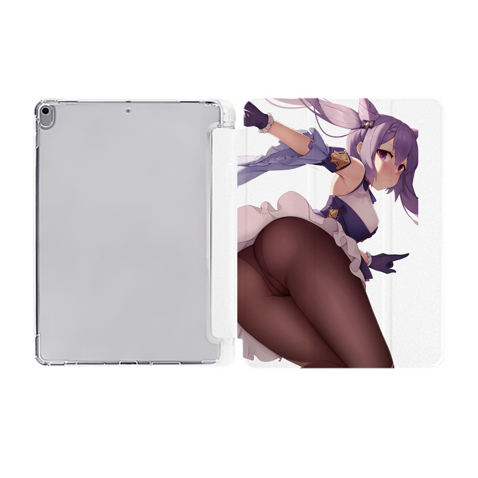 げんし神 刻晴 こくせい genshin Kokusei IPad ケース ペン収納付き 三つ折りスタンド PUレザー×シリコン 対応機種9.5/10.5/10.9インチ